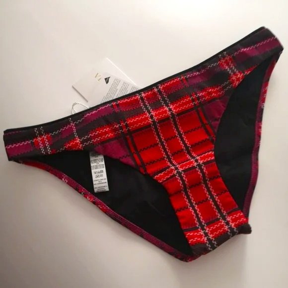 NWT La Perla Red Plaid Tartan Bikini Bottom US size XXS - Picture 1 of 7
